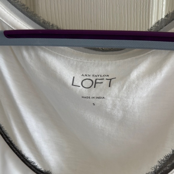 LOFT Black and White Striped Tank Top - Picture 2 of 3